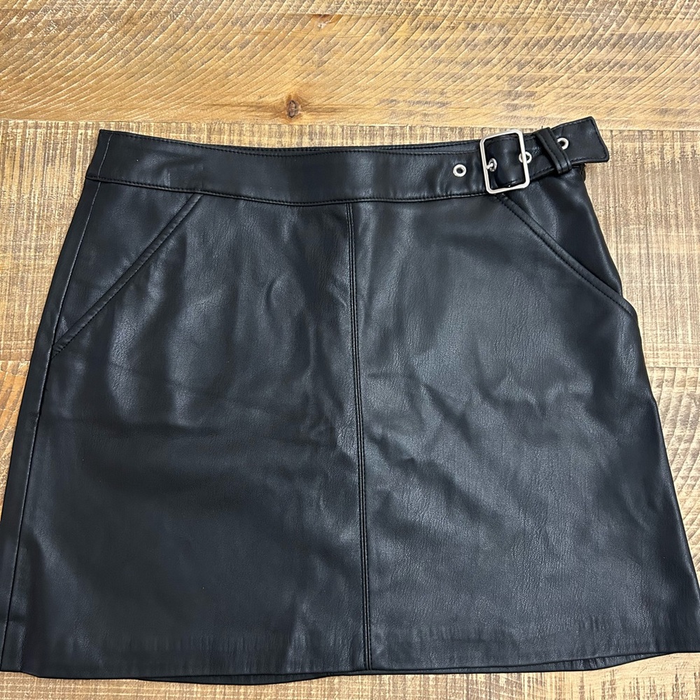Black Leather Mini Skirt